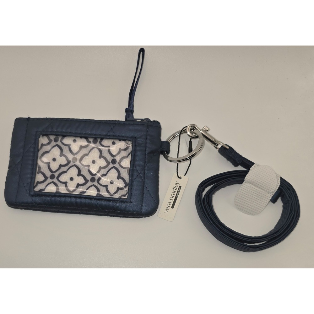 VERA BRADLEY Zip ID Lanyard NWT Navy Blue -1632